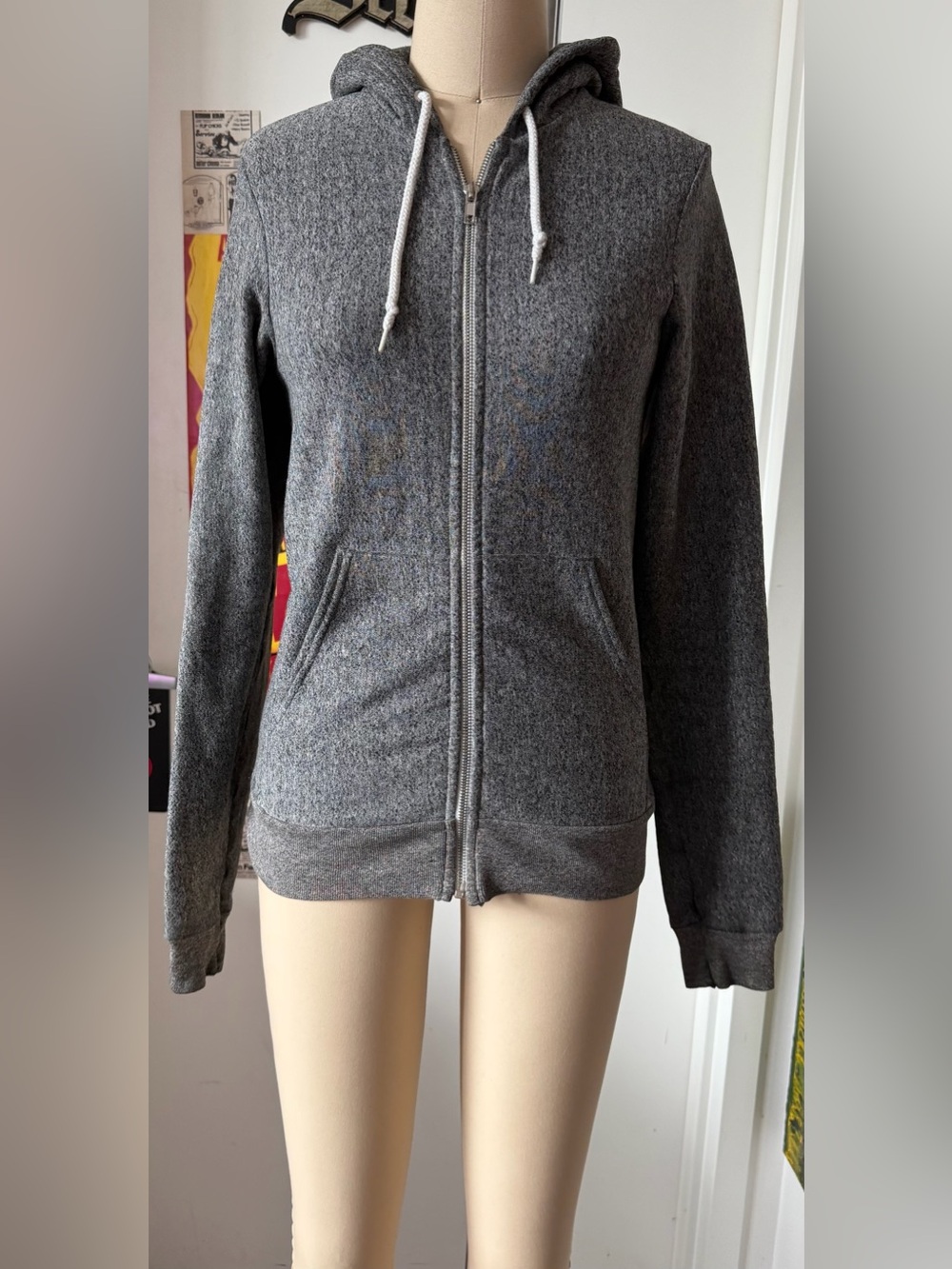 Women's Gray Zip-Up Hoodie Jacket